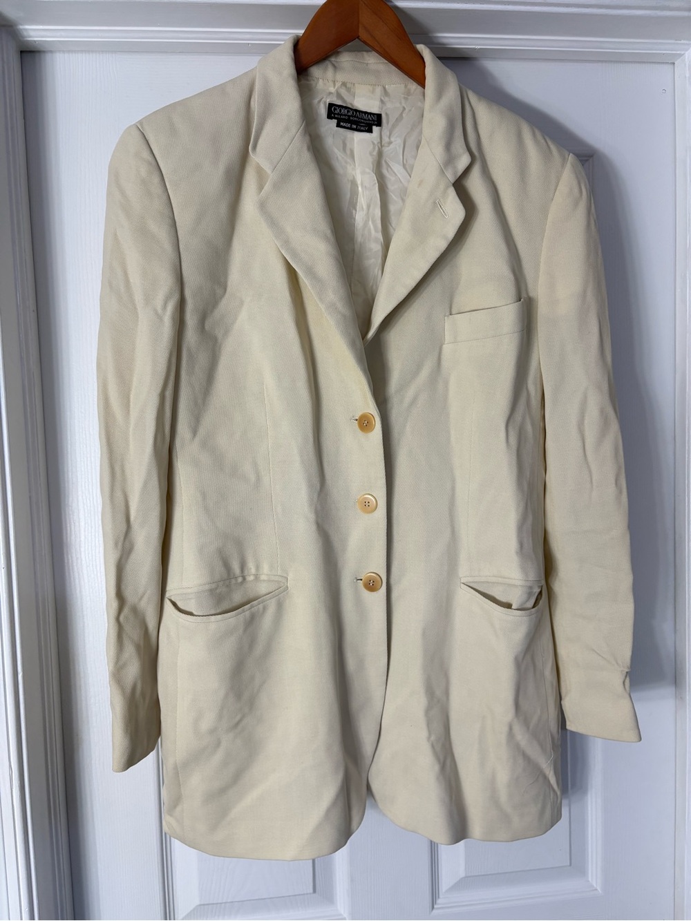 Giorgio Armani Cream Women's Blazer Jacket
